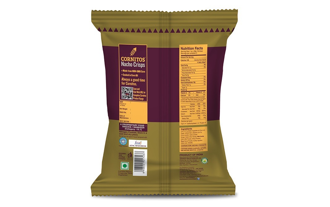 Cornitos Nacho Crisps Sizzlin Jalapeno   Pack  60 grams